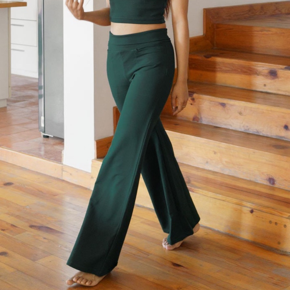 Organic cotton wide leg pants - high waist pants - Gaucho - Brand New - S & L